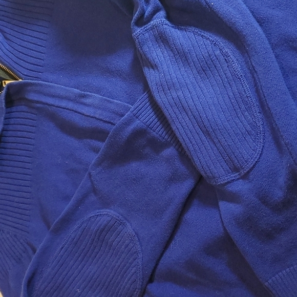 Lauren Ralph Lauren Active 1/2 Zip Cotton Blue Elbow Pads Sweater Sz XL - Picture 9 of 11